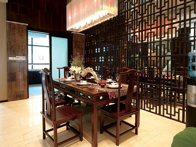 东方名都中式风格80-120㎡平米四居